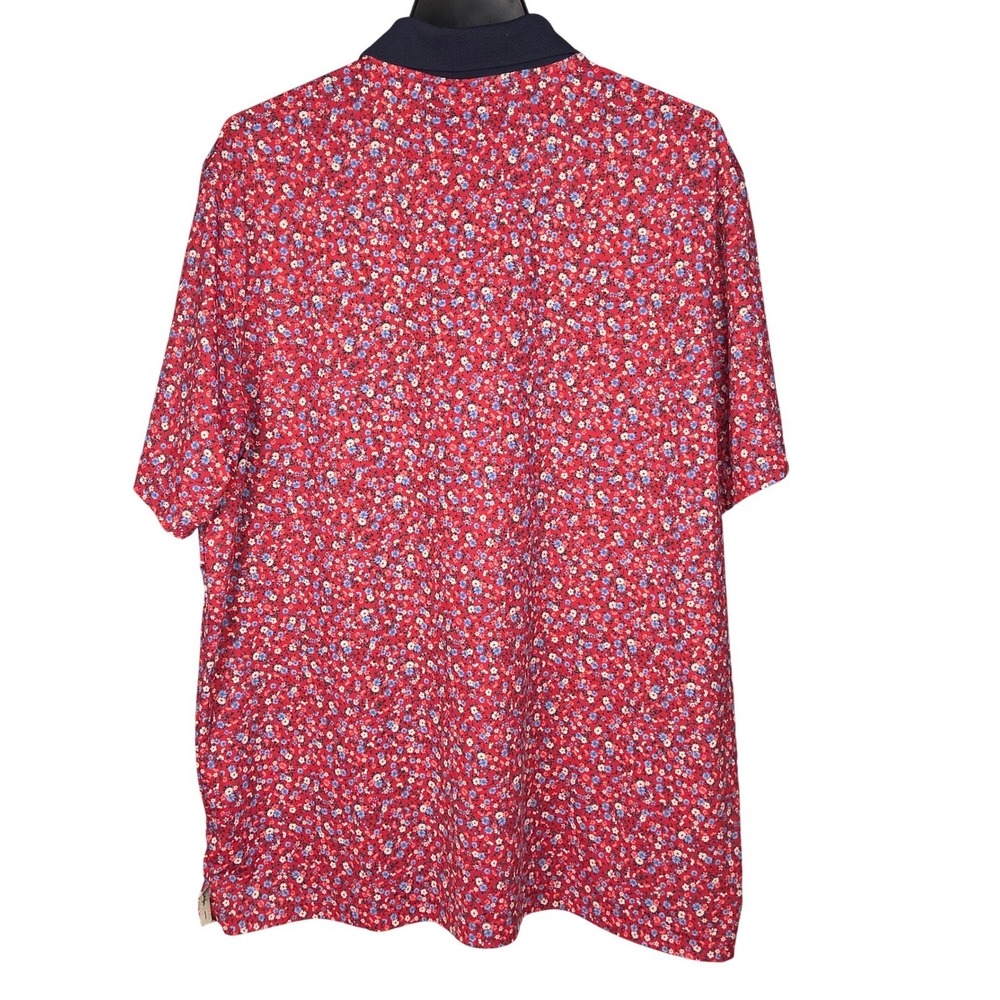 Walter Hagen Mens Golf Polo Shirt Floral Red Blue XL Performance Stretch NWOT - Picture 3 of 7